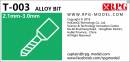Alloy Bit Set 2.1mm-3.0mm (10)