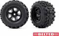 Tires & Wheels Assembled Glued (X-Maxx Black Wheels Sledgeham)