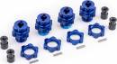 Wheel Hubs Splined 17mm Short (Blue-Anodized) (4)/Wheel Nuts,