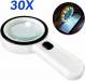 Magnifying Glass 30X w/LED lights (2 AA Required)